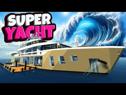 We Have to Survive a TSUNAMI in a Super Yacht in Stormworks Multiplayer!