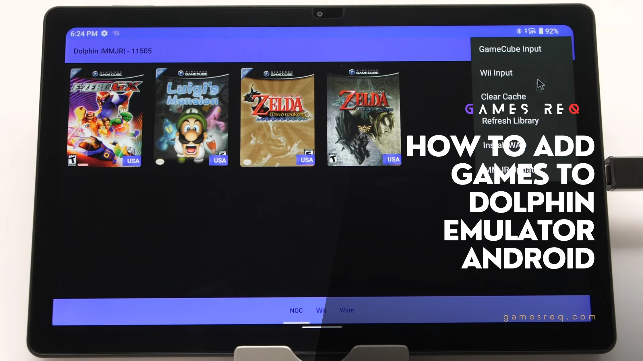 how to add games to dolphin emulator android