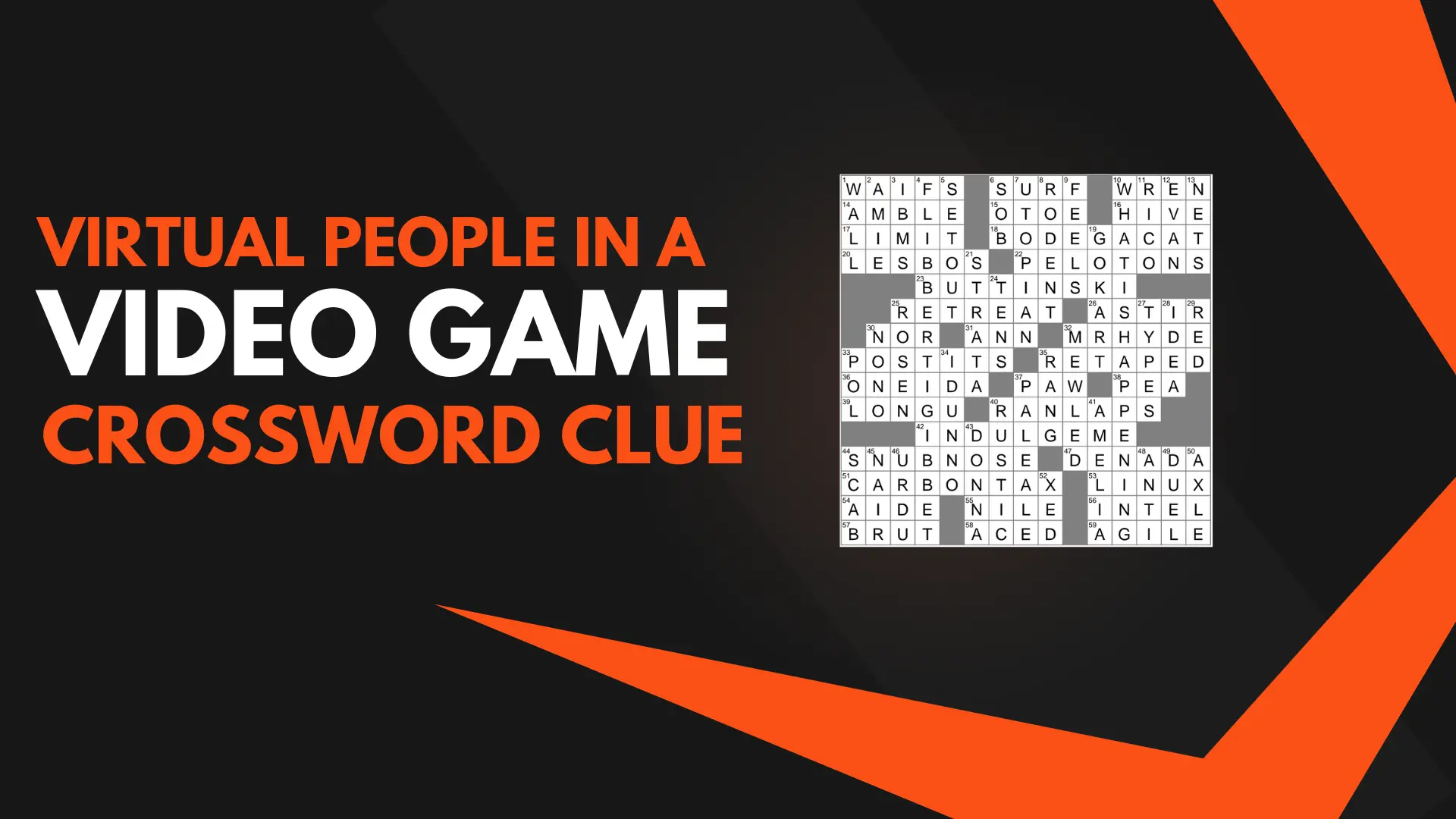 virtual people in a video game crossword clue