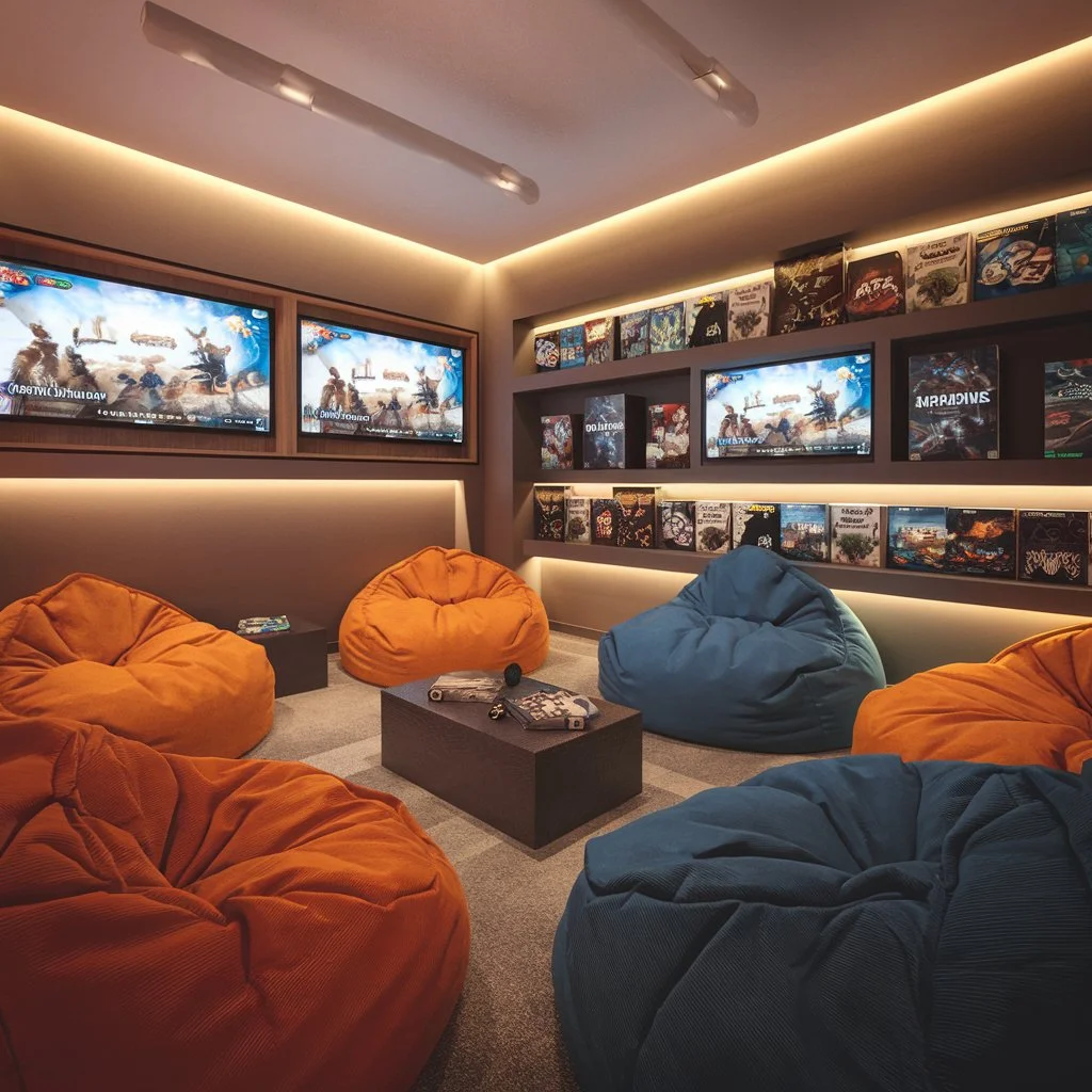 a cozy game room designed for multiplayer gaming c 1kDcBZz6Sxmqi6Zf3ZNGUA JYX8jMBbThy9rlu1kMLk A