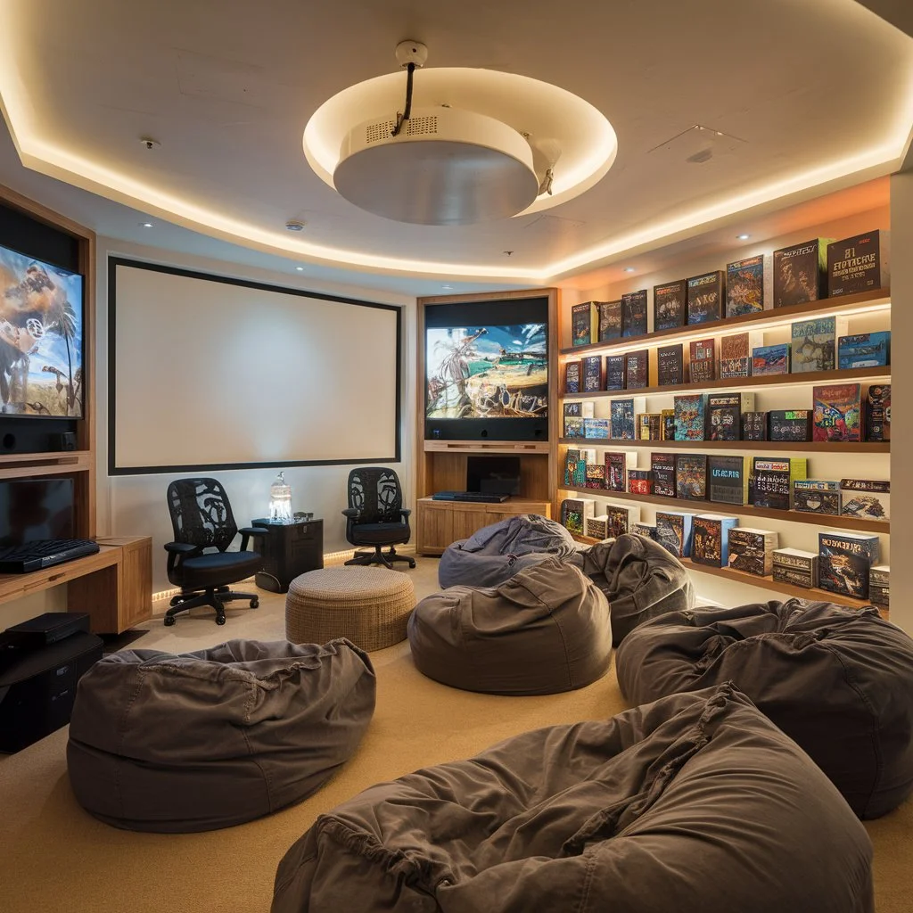 a photo of a cozy game room designed for multiplay H4Vyp82AS9ed15Mba6iq6Q JYX8jMBbThy9rlu1kMLk A