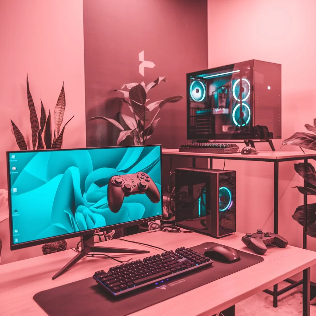 a photo of a pc game room with a variety of gaming brbNXyFaREyo3womF1mbrA KgSTAfZ4TnKQUkEON4UylA
