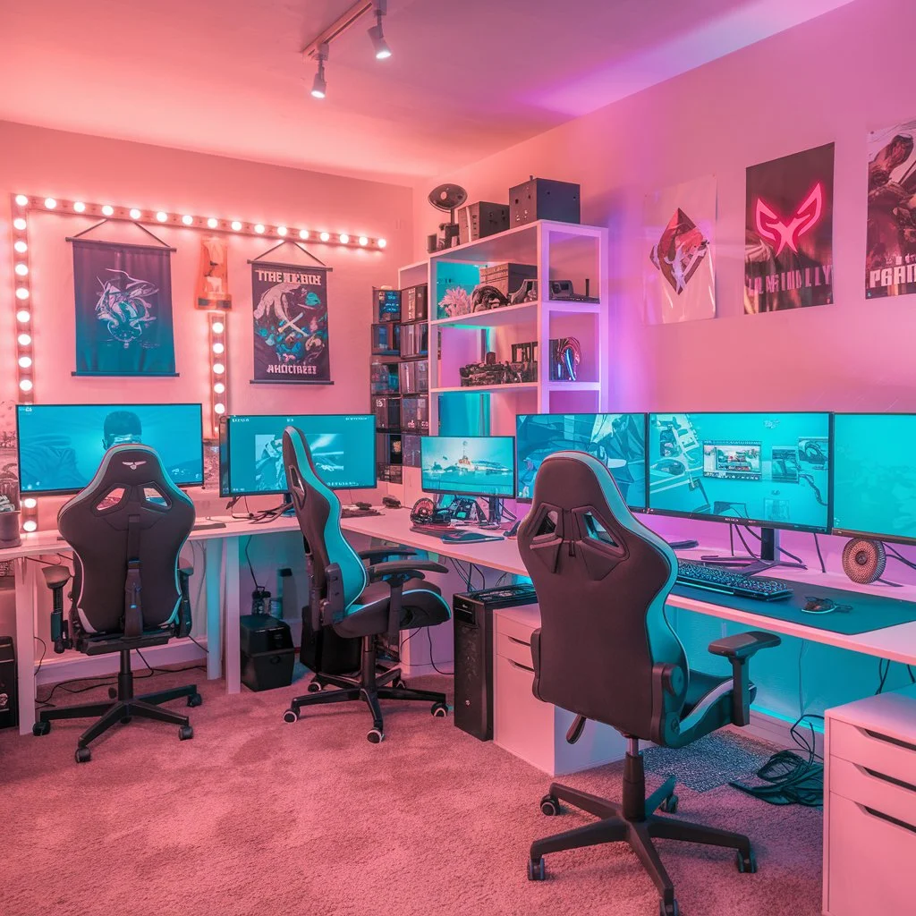 a photo of a pc gaming room with a variety of gami 2DRYmaLdQ4 BTbGetSErog KgSTAfZ4TnKQUkEON4UylA